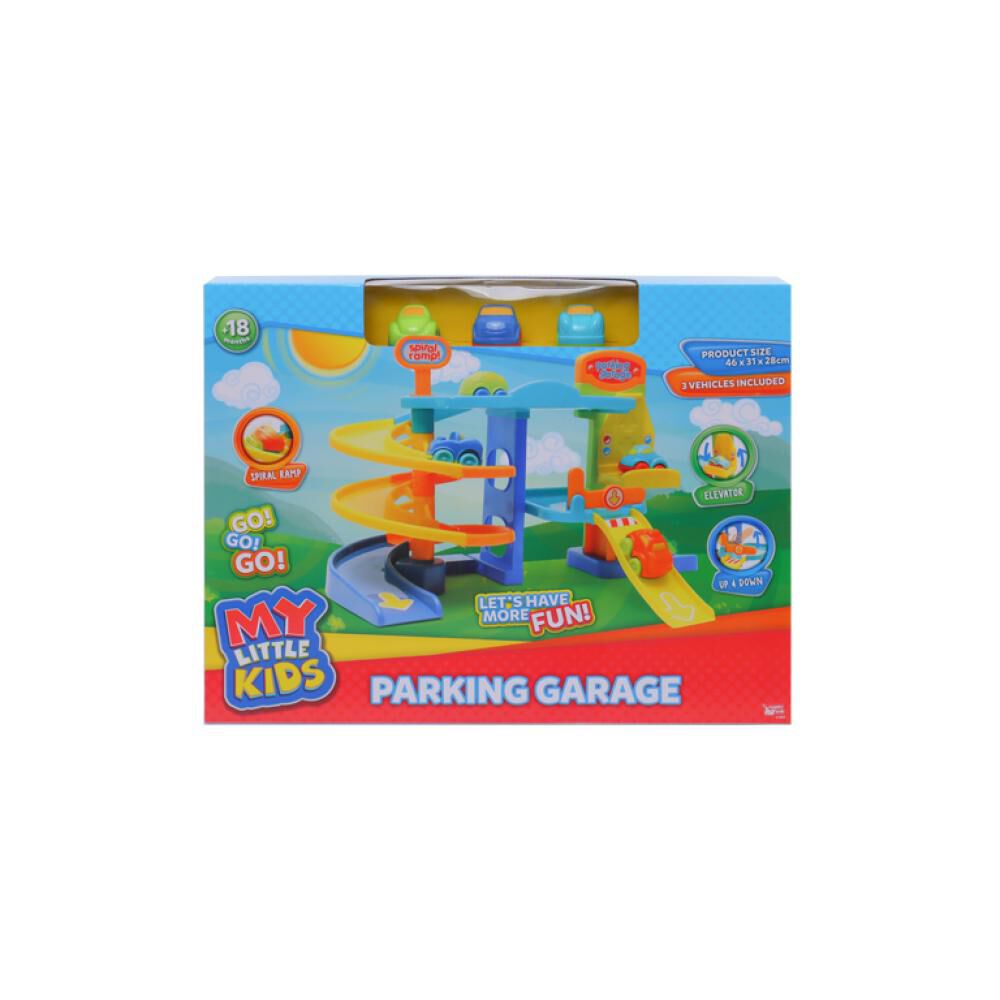 Parking 46x31x28cms, Rampa Espiral, Ascensor, 3 Autos Happy Line image number 4.0