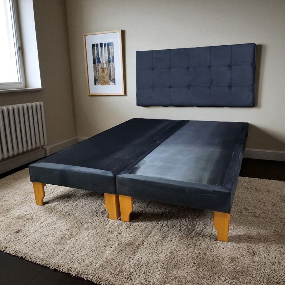 Cama King Felpa Negra image number 4.0