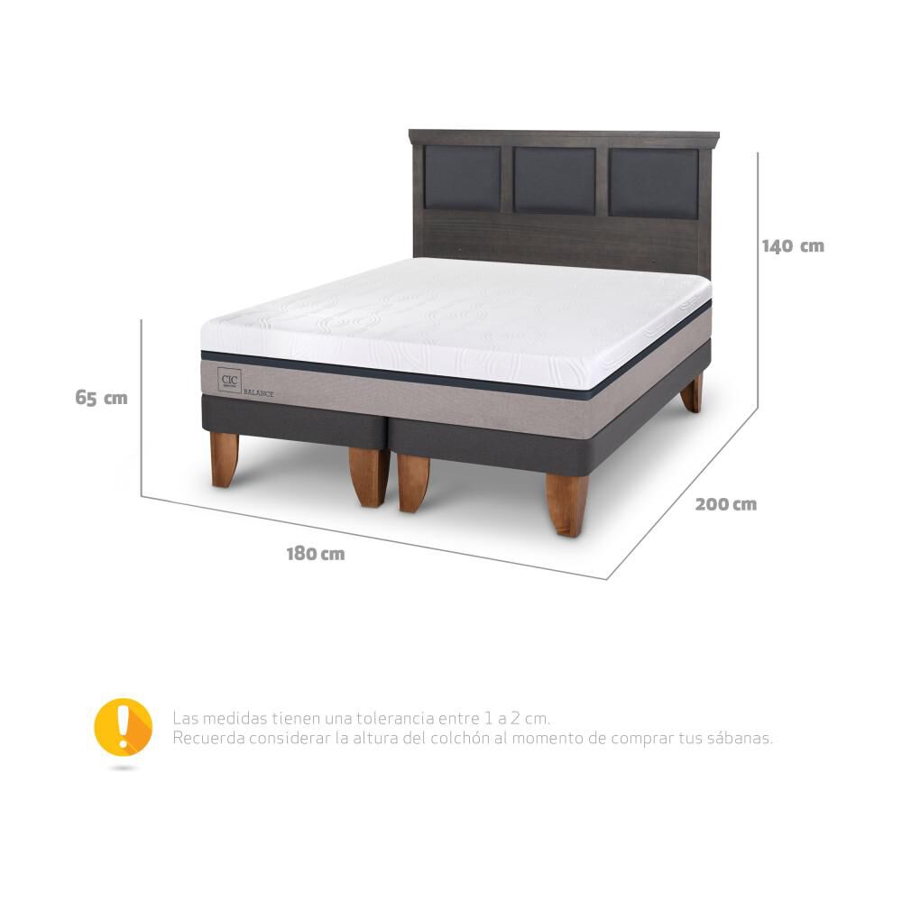 Cama Europea Cic Balance / King / Base Dividida + Respaldo image number 3.0