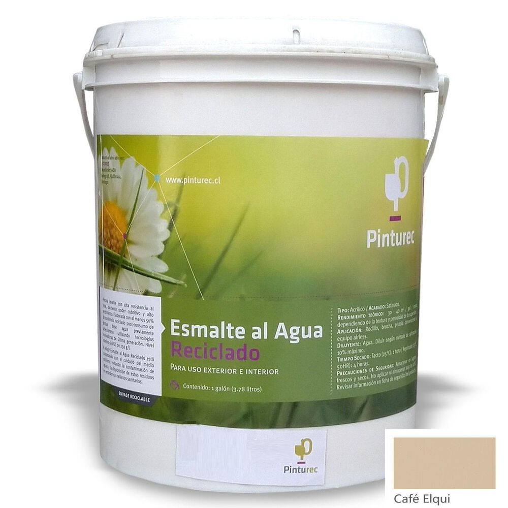 Esmalte Al Agua Reciclado Pinturec Satinado Café Elqui 1g image number 0.0