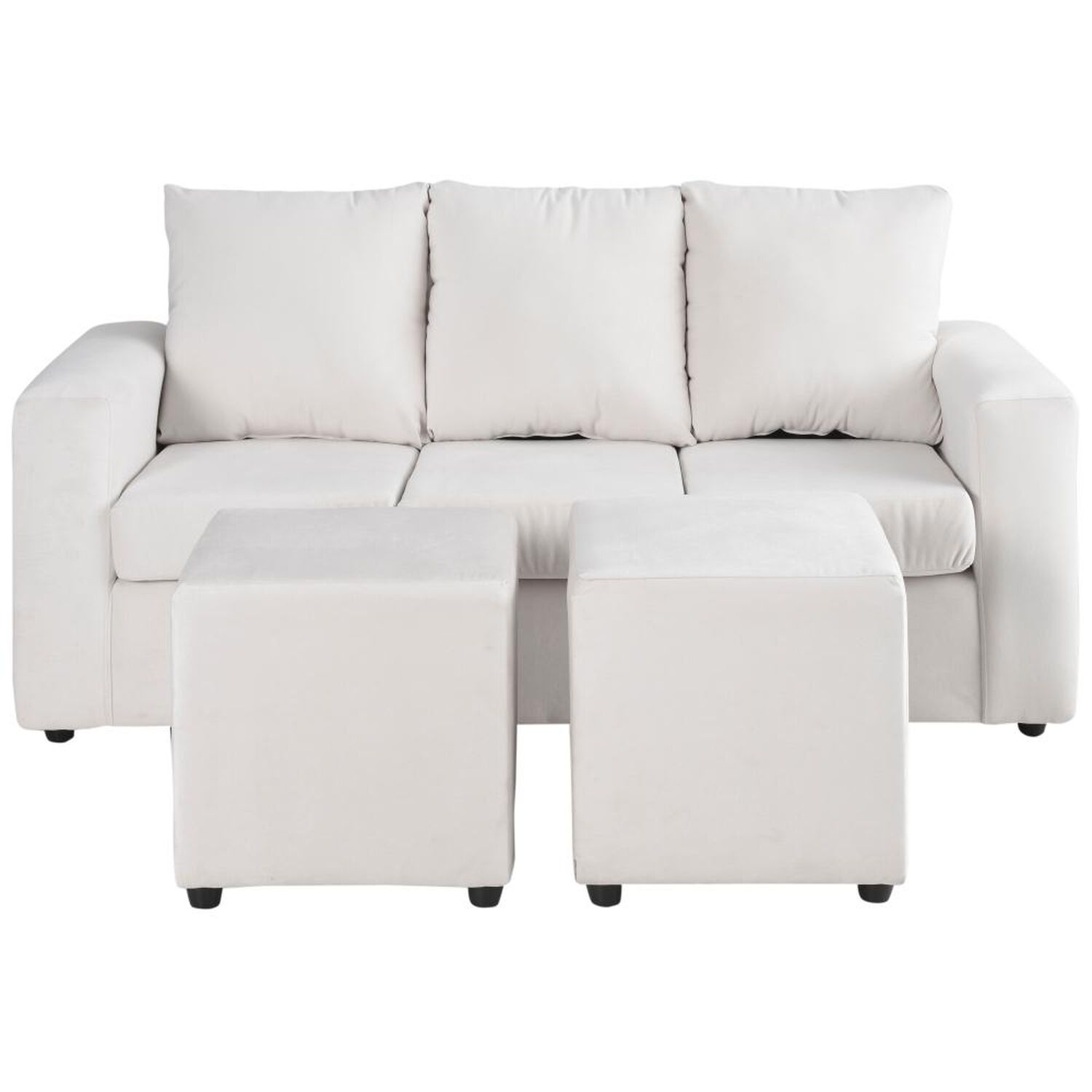 Juego De Living Bodevir Kendy / 3 Cuerpos + 2 Pouf image number 0.0