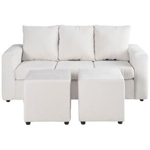 Juego De Living Bodevir Kendy / 3 Cuerpos + 2 Pouf