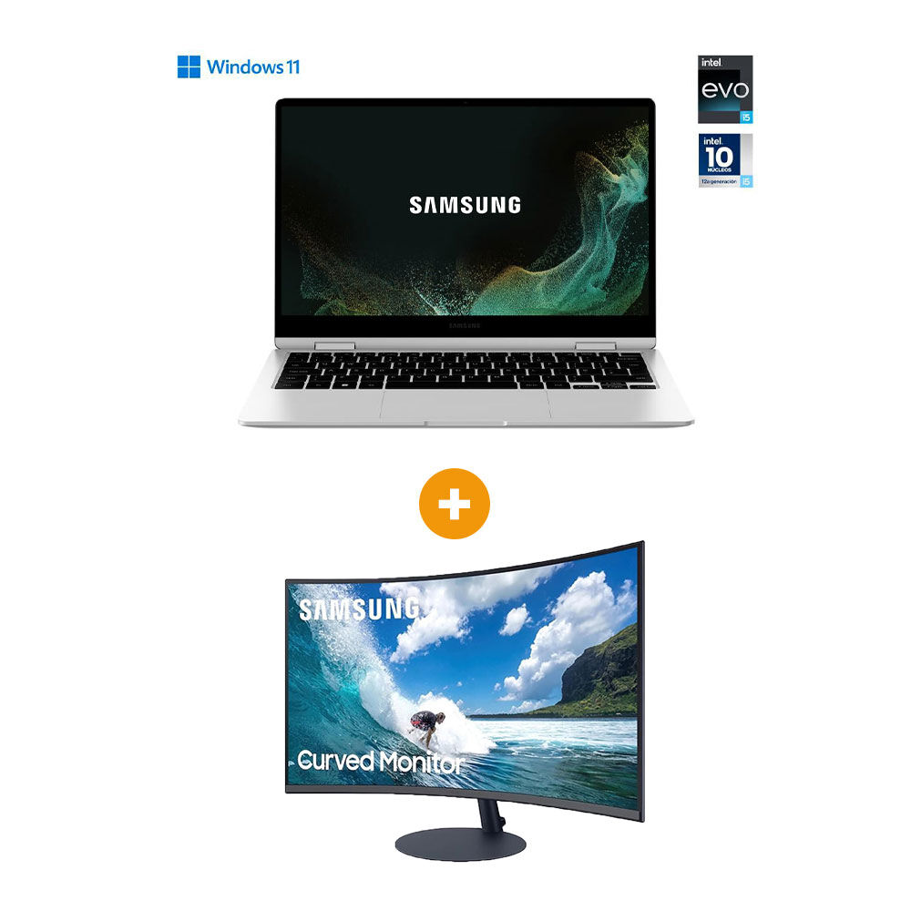 Notebook Samsung 13.3" Galaxy Book2 360 / Intel Core I5 / 8 Gb Ram / 512 Gb Ssd + Monitor Samsung 27" LC27T550FDLXZS image number 0.0