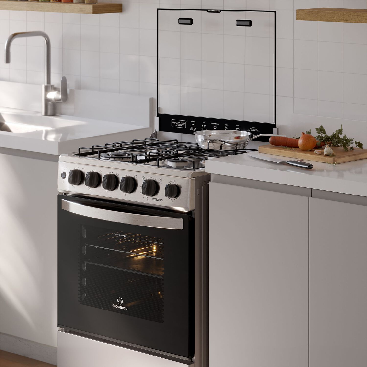 Cocina A Gas 4 Platos Horno Vapor Y Triple Llama Fm4ssc Inox image number 7.0