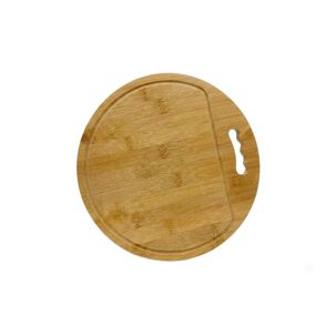 Tabla Picar Bamb&uacute; Natural Ovalada Antideslizante Cocina 28x28cm