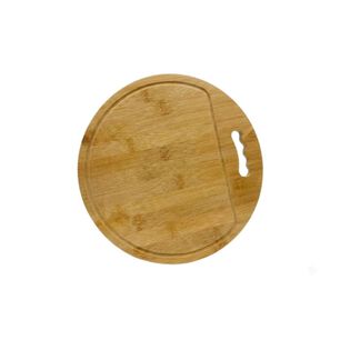 Tabla Picar Bamb&uacute; Natural Ovalada Antideslizante Cocina 28x28cm