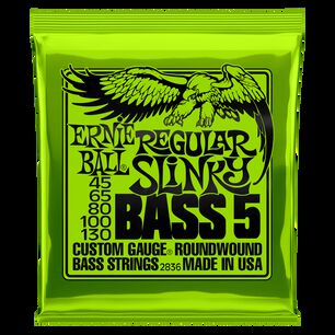 Set De 5 Cuerdas Para Bajo Ernie Ball Regular Slinky Nickel 45 - 130