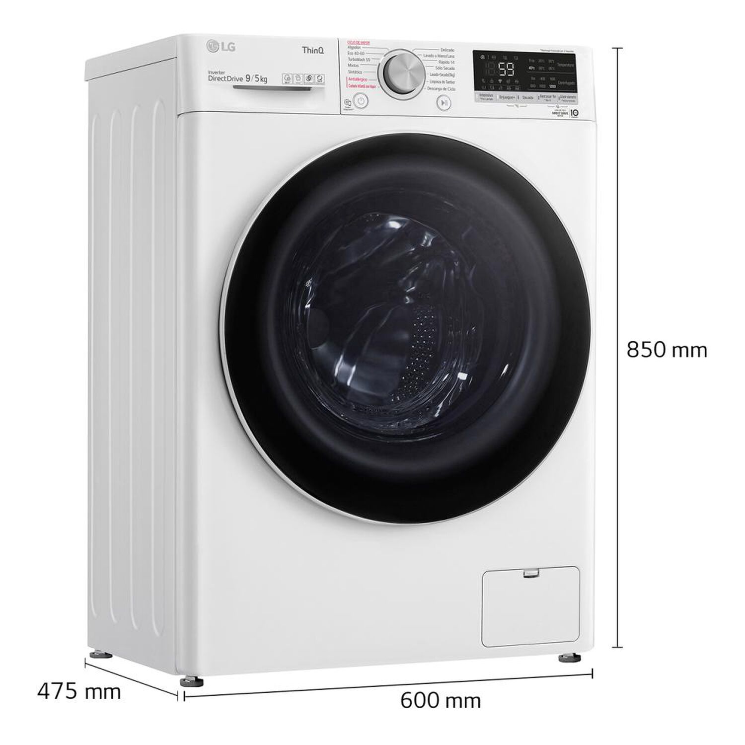 Lavadora Secadora LG WD9WVC4S6 / 9 Kg / 5 Kg image number 6.0