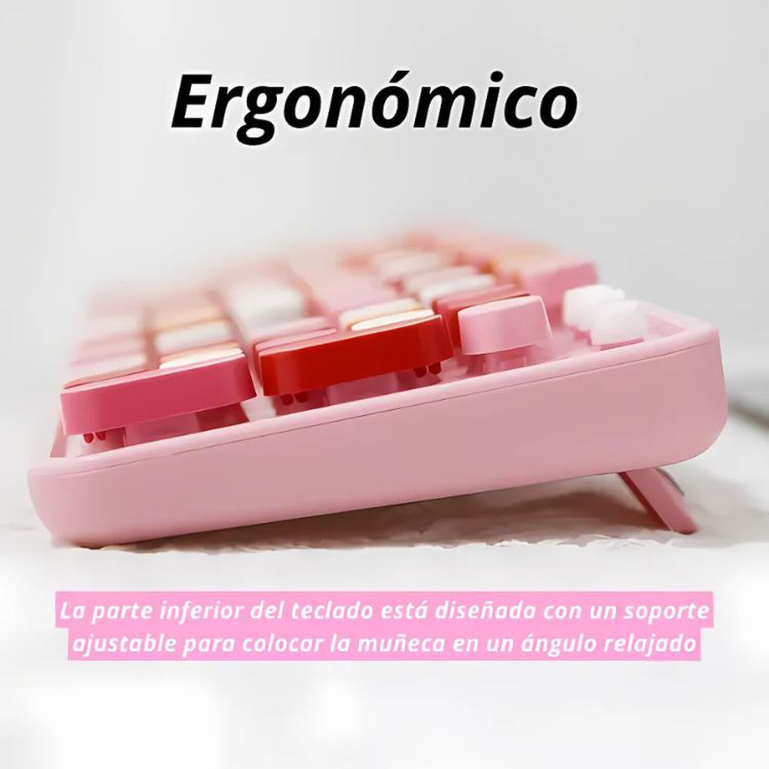 Teclado + Mouse Inal&aacute;mbrico Lapiz Labial Retro Mujer image number 3.0