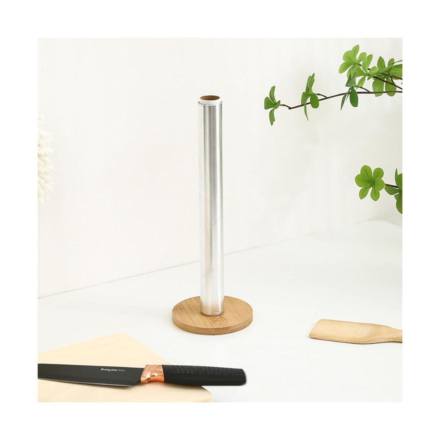 Porta Rollo De Cocina Madera Bamb&uacute; Soporte Toalla Nova 43x14cm image number 2.0