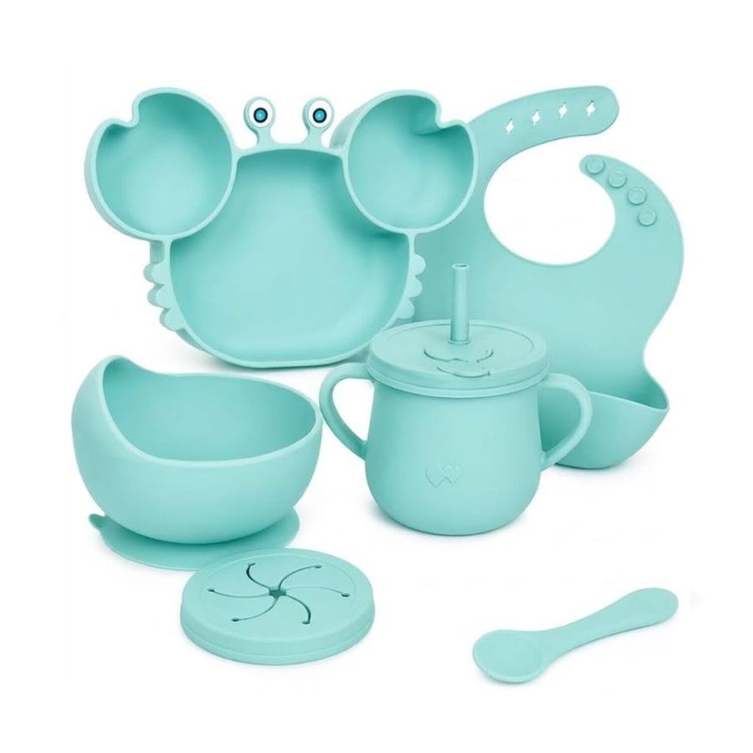 Set Alimentacion Bebe Silicona Plato Cangrejo image number 4.0