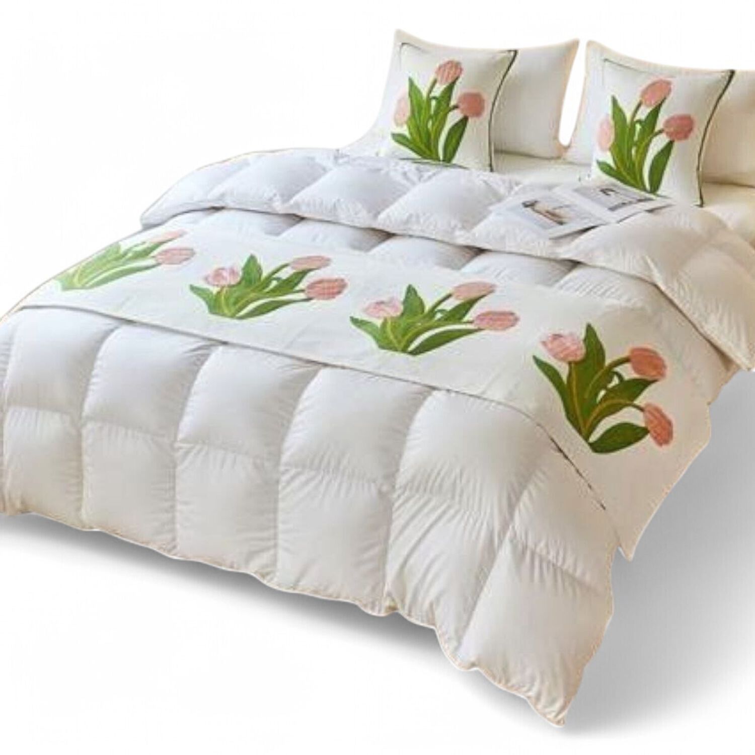  Piecera Bordada 210cm X 70cm + 2 Fundas 45cm X 45cm Para Cama De 2 Plazas O King - Pb4-6 image number 0.0