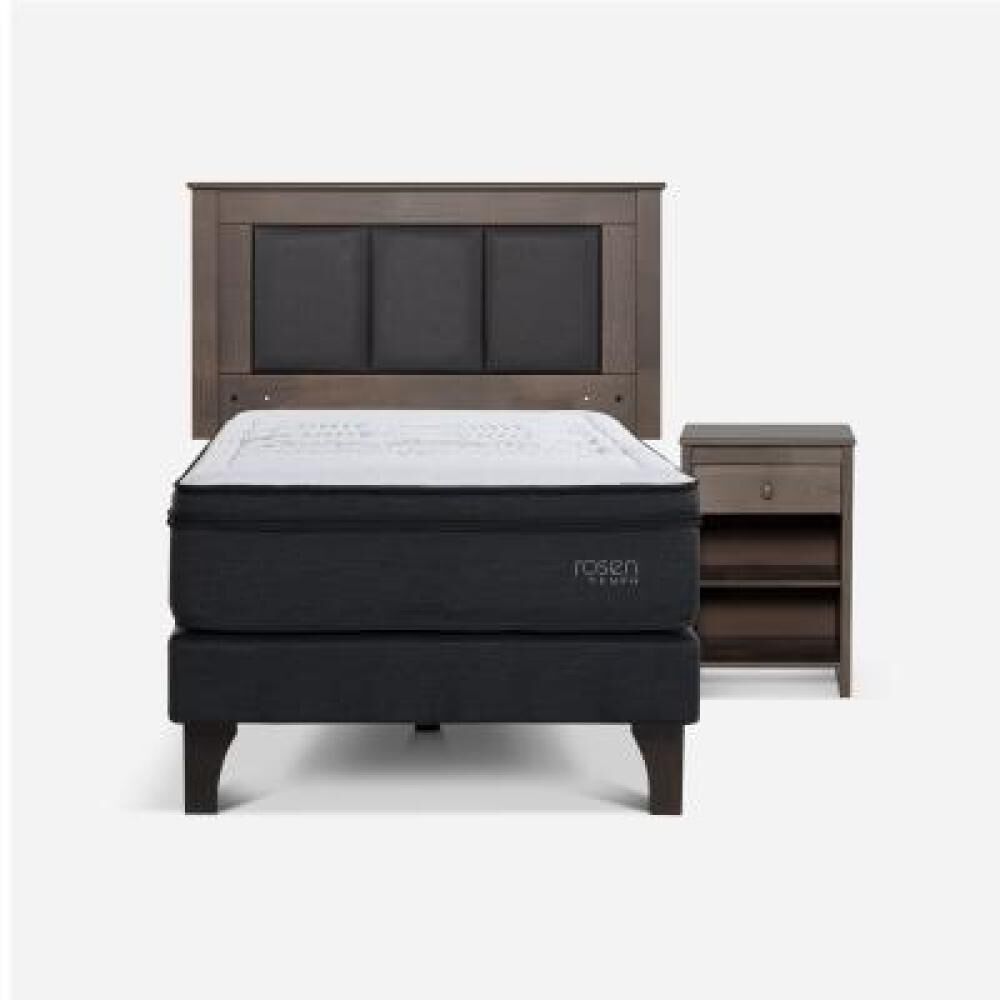 Cama Europea Rosen Tempo / 1.5 Plazas / Base Normal + Set De Maderas image number 6.0