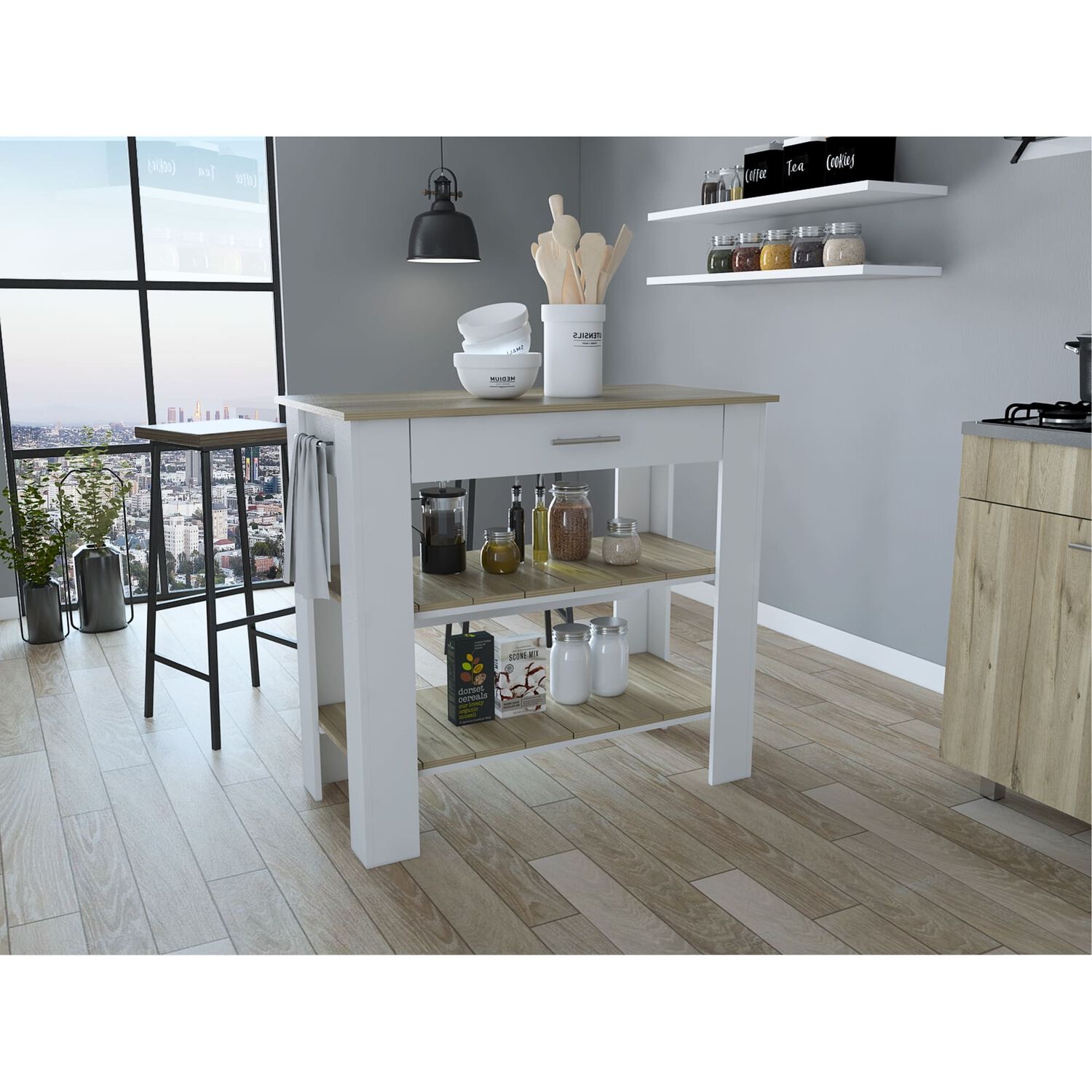 Isla De Cocina 101x93x50 Cm Fm-008b Blanco image number 7.0