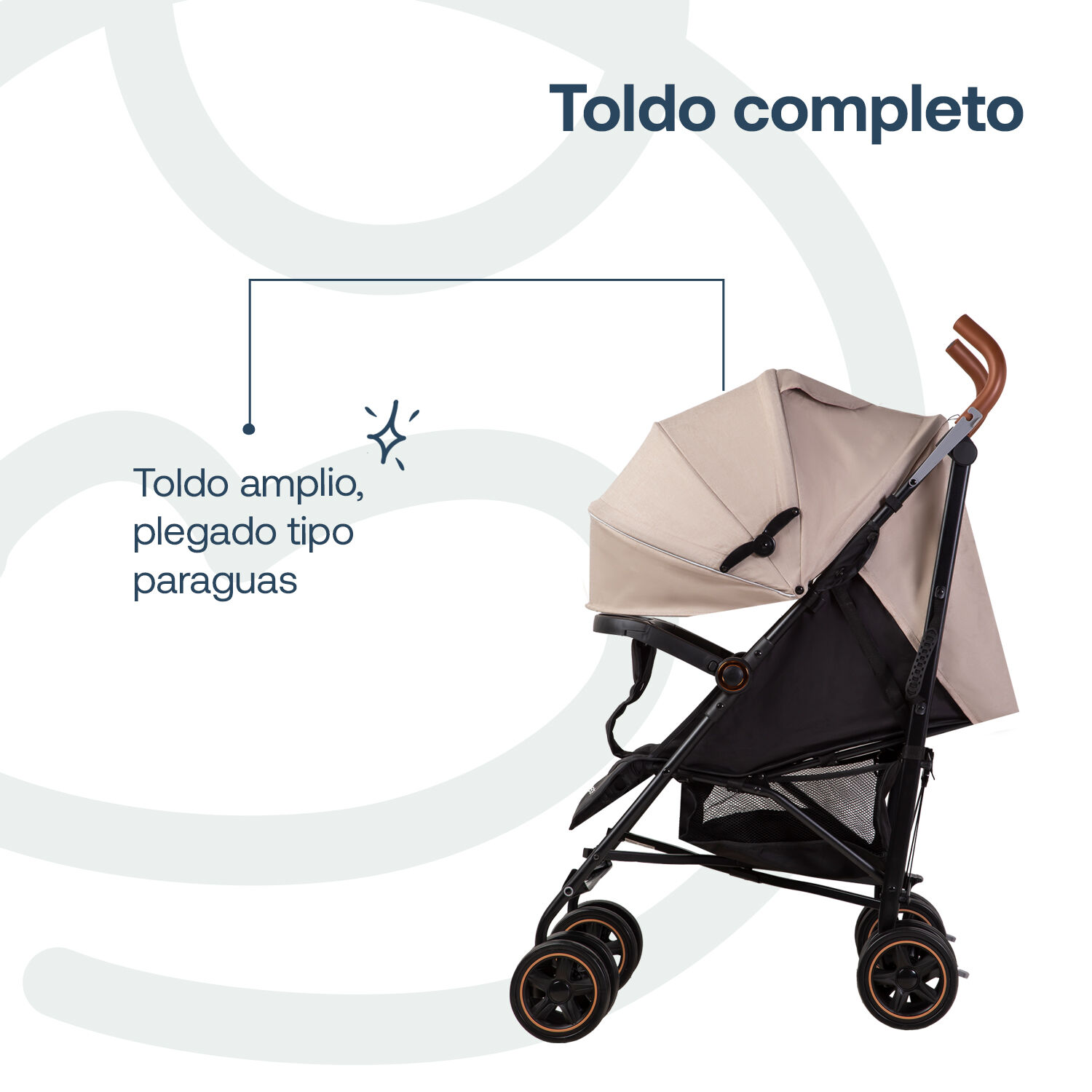 Coche Paragua Magic Ride Fiesta Beige Bebesit image number 4.0