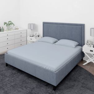 Juego De S&aacute;banas Nautica 4 Piezas Microfibra 2 Plazas Celeste