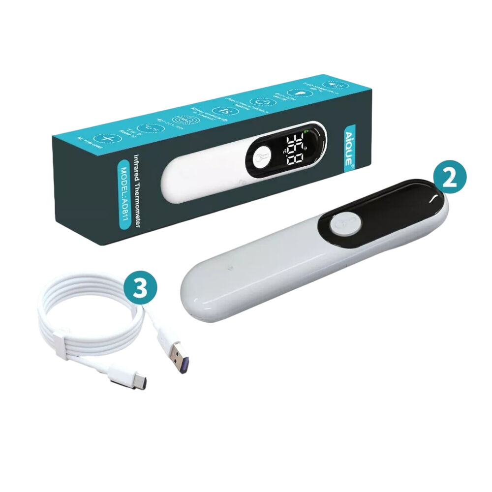 Term&oacute;metro Recargable Infrarrojo Digital Corporal Aique Ad811 image number 3.0