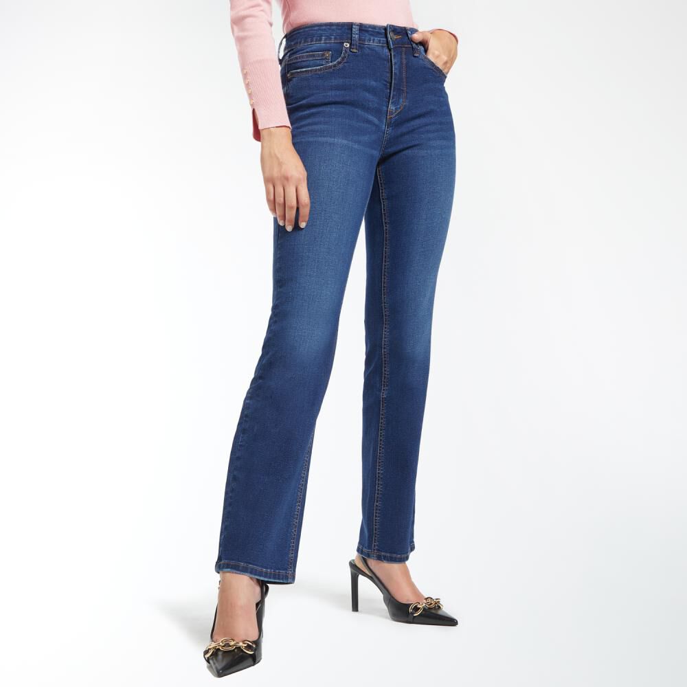 Jeans Cintura Alta Tiro Alto Recto Mujer Kimera image number 2.0