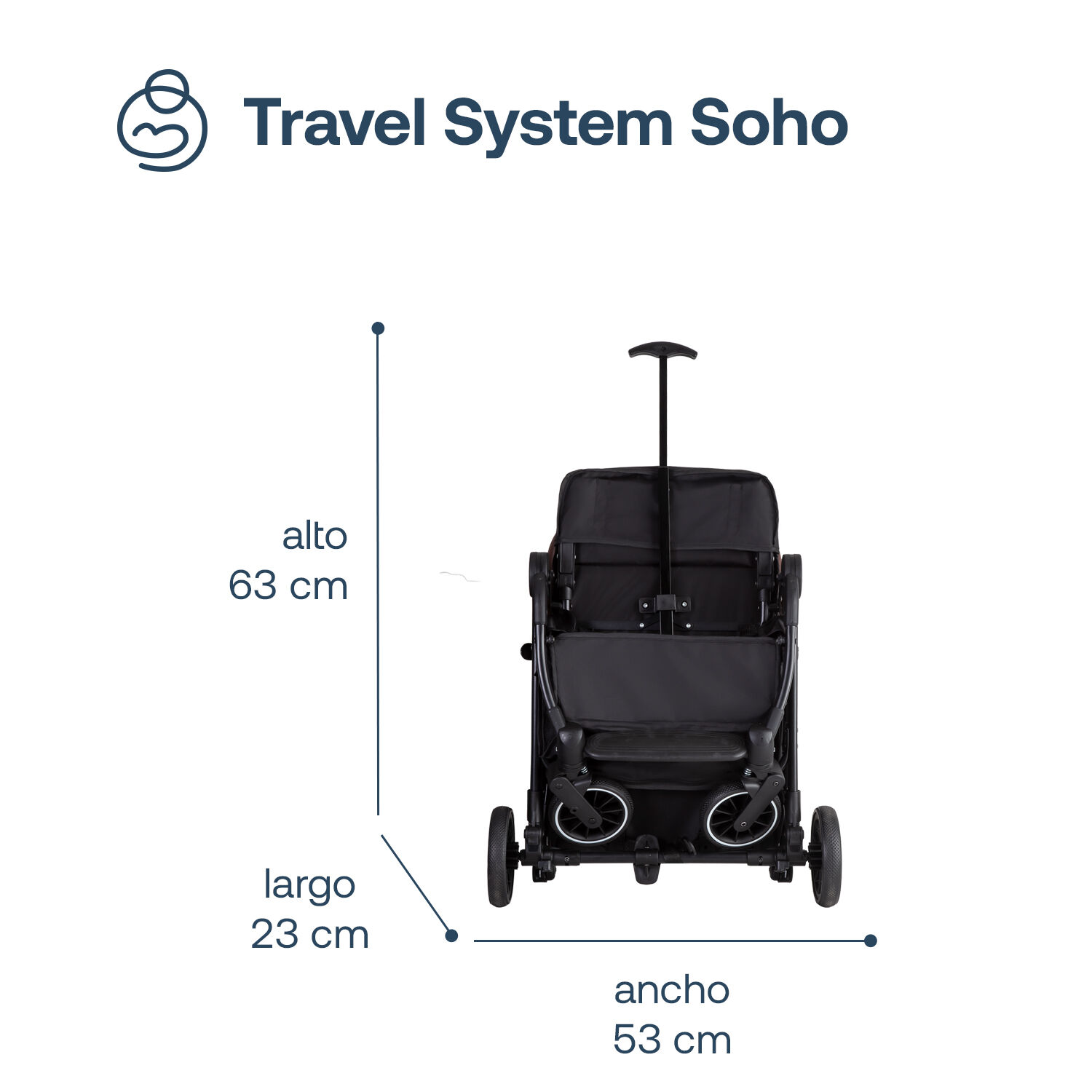 Coche Maleta Compacto Travel System Soho Rosa Bebesit image number 9.0