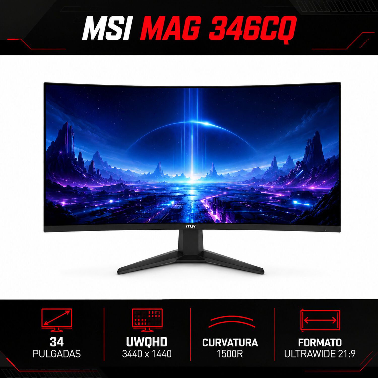 Monitor Gamer Msi 34" Curvo 180hz Ultra Flat 1ms 3440x1440px image number 6.0