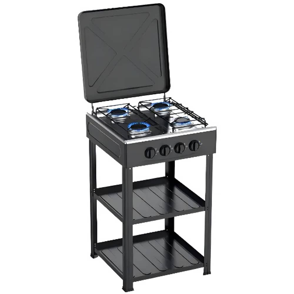Cocina Encimera A Gas 4 Quemadores Con Repisas Color Negro image number 0.0