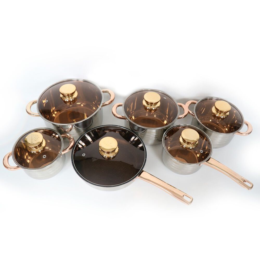 Juego De Ollas Con Tapa De Vidrio Para Cocina 12 Piezas image number 1.0