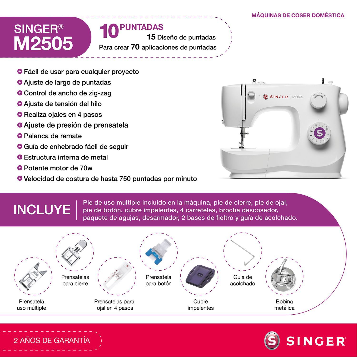 M&aacute;quina De Coser Singer M2505 image number 1.0