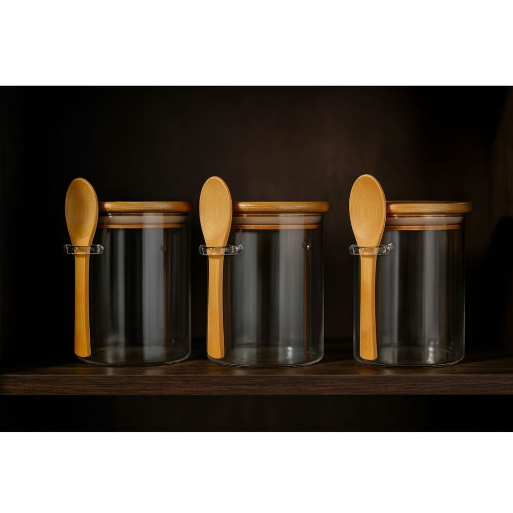 Set 3 Frasco Contenedor Hermetico 700ml 15cm Redondo Cuchara image number 1.0
