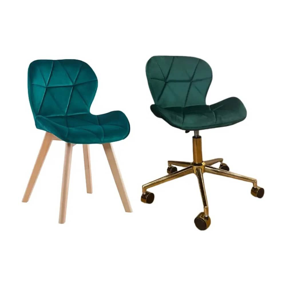 Pack De Sillas Mariposa Para Manicurista Velvet Verde image number 0.0