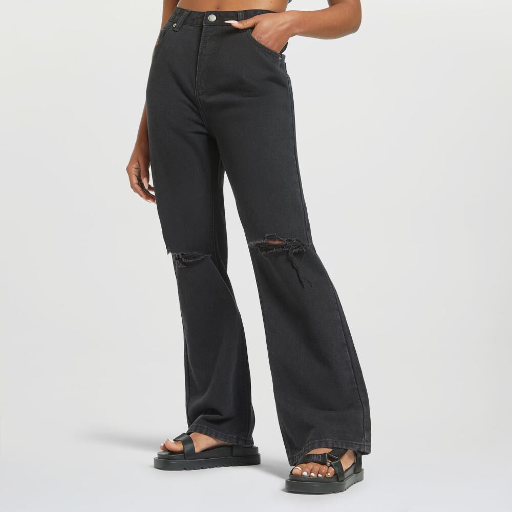 Jeans Roturas Regular Wide Leg Mujer Rolly Go image number 2.0