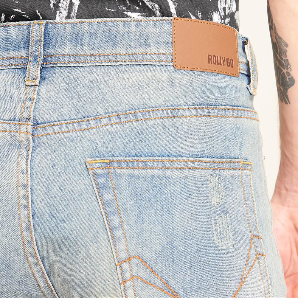 Jeans Rotura Tiro Normal Slim Hombre Rolly Go image number 3.0