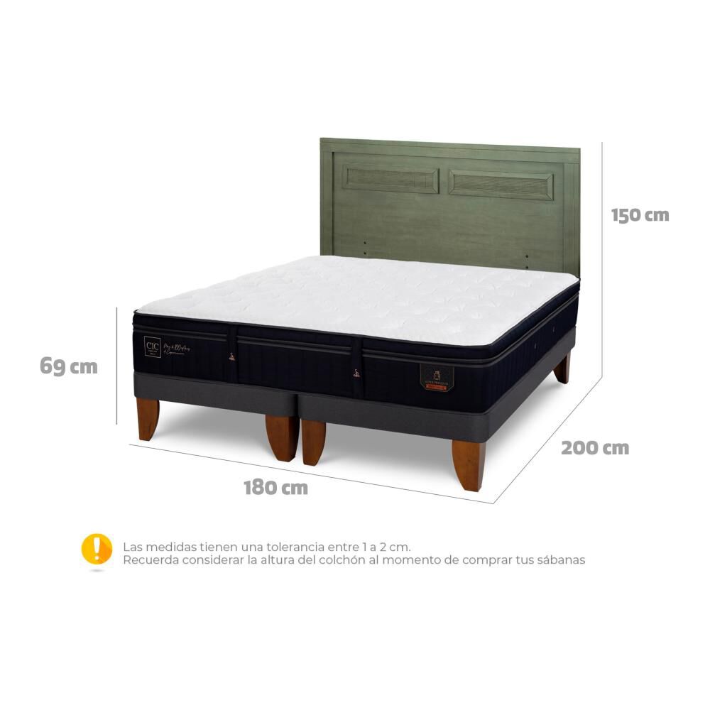 Cama Europea Cic Linea Premium / King / Base Dividida + Respaldo image number 6.0