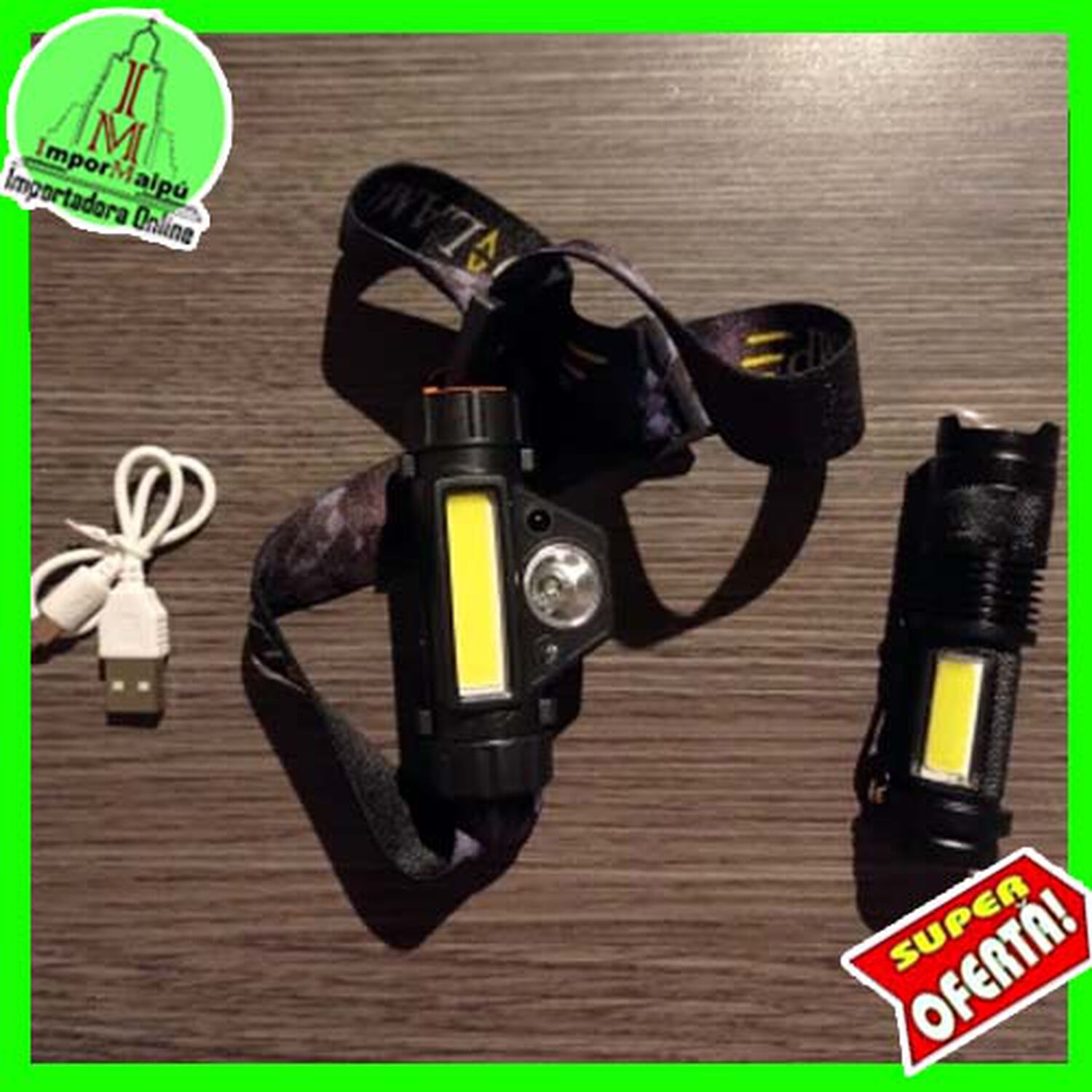 Luz Linterna Cintillo Cabeza 1 Tira Led Doble Sensor Recargable Usb Potente Cob Frontal image number 5.0