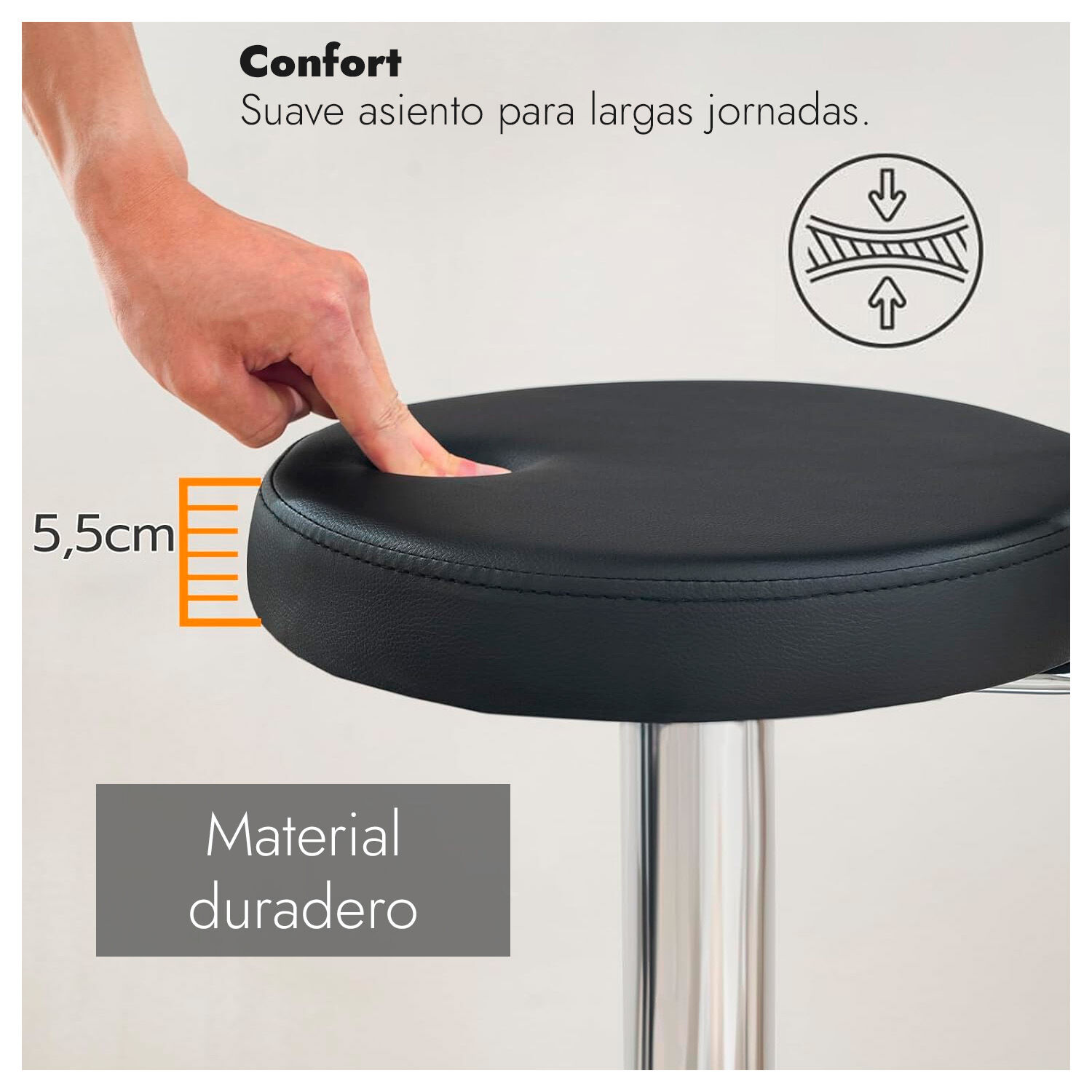 Silla Giratoria Multiuso Con Ruedas Ajustable Ergon&oacute;mica Y Est&eacute;tica image number 2.0
