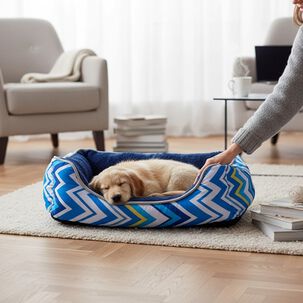 Cama Para Mascotas Espuma - Talla S (tricolor Azul)