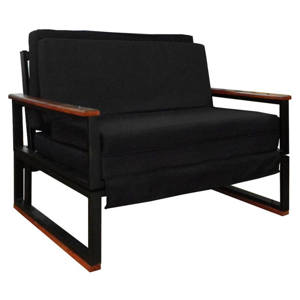 Futon Folk 1.5 Plaza " Negro " image number 0.0