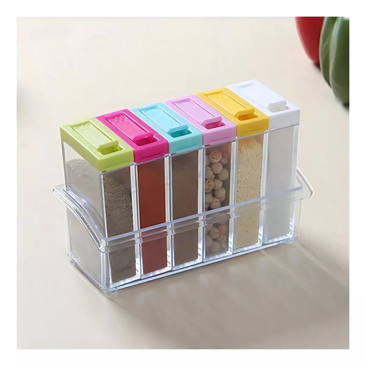Especiero 6 Frascos Rectangular Ideal Cocina Organizador image number 1.0