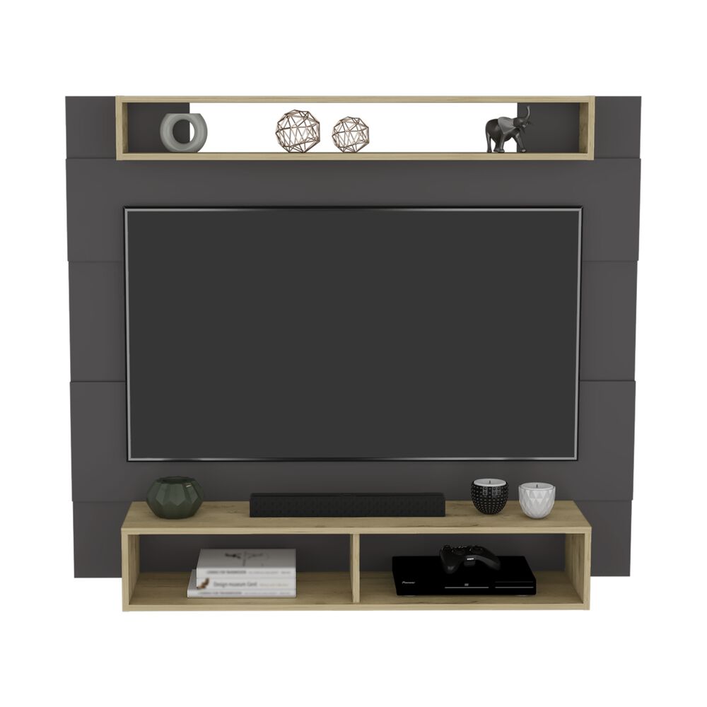Panel Tv 65" Fm 120x140x31,5 Cm Café Claro Y Gris image number 2.0