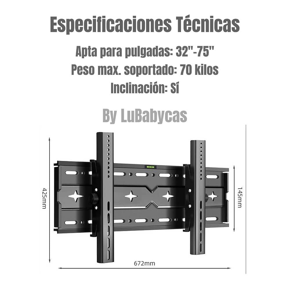 Soporte Tv Reclinable Con Nivel 32" A 75" By Lubabycas image number 7.0