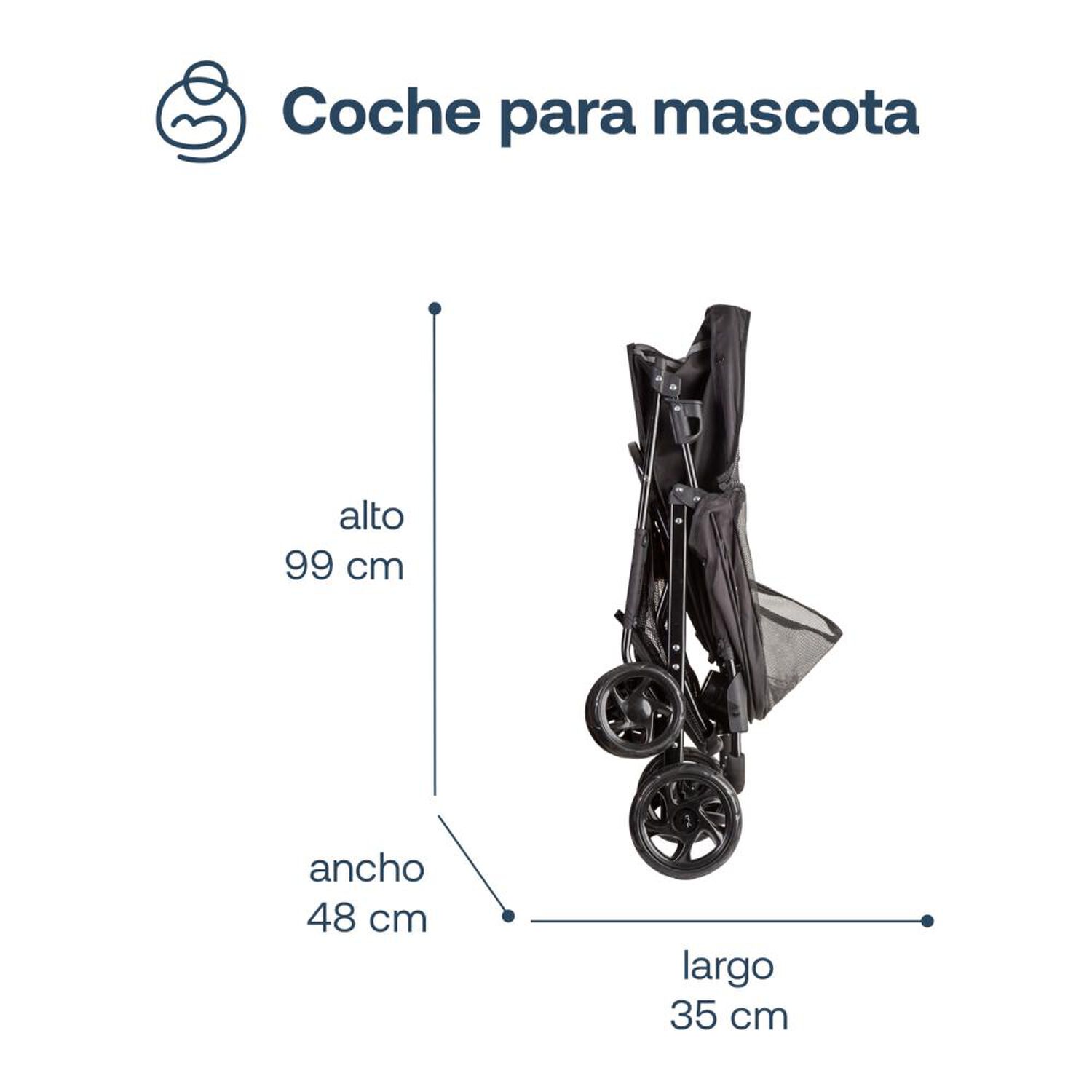 Coche Mascota Plegable Bebesit Pro Perro Gato Negro Beepet image number 6.0