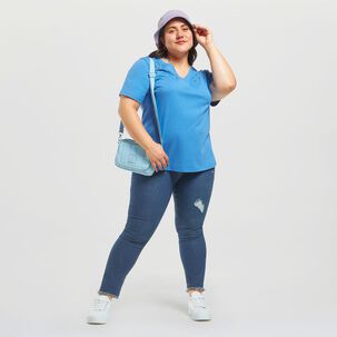 Polera Talla Grande Regular Manga Corta Mujer Sexy Large