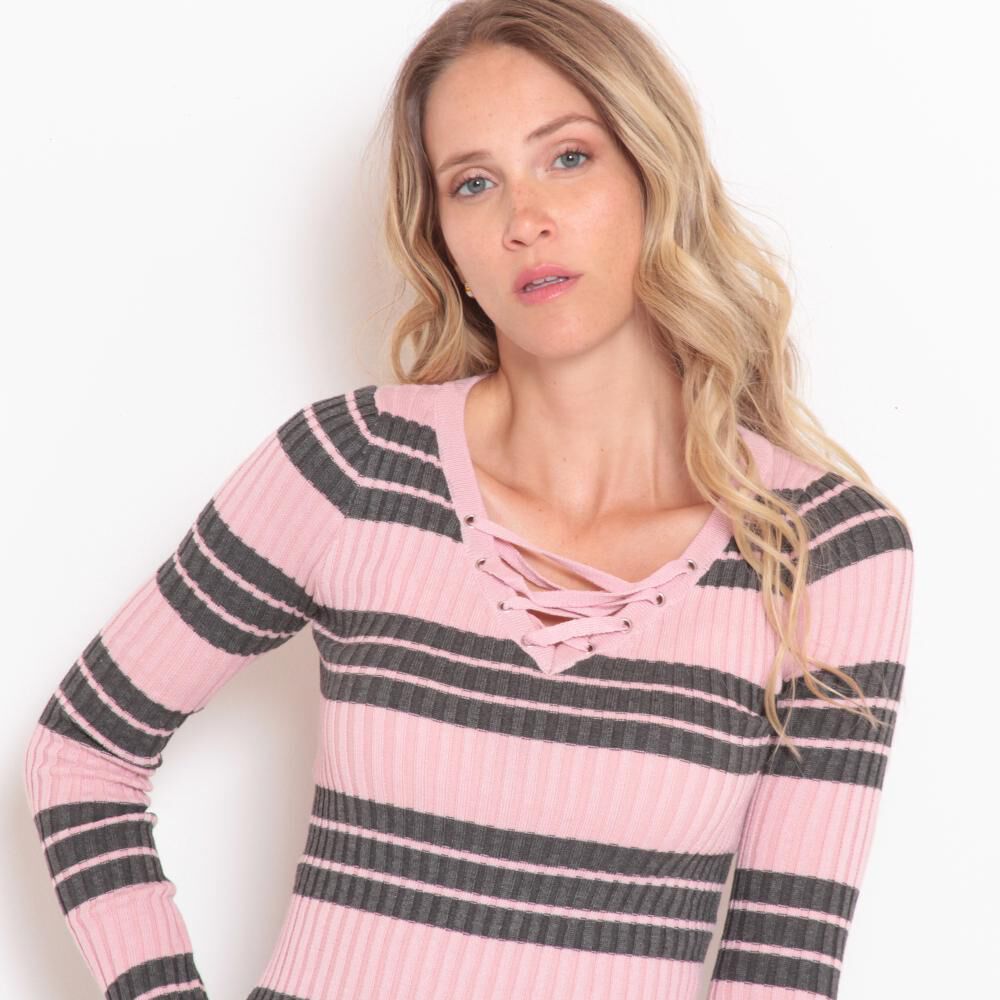 Sweater Liso Cuello V Mujer Wados image number 1.0
