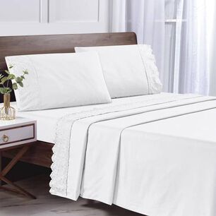 Sabana Andes Microfibra Broderie Blanco 2 Plaza