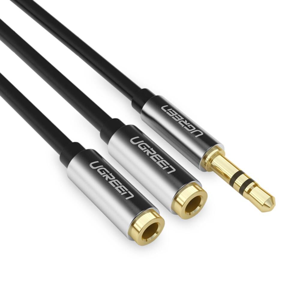 Splitter 3.5mm M A 2 Jack 20cm Negro Ugreen image number 0.0