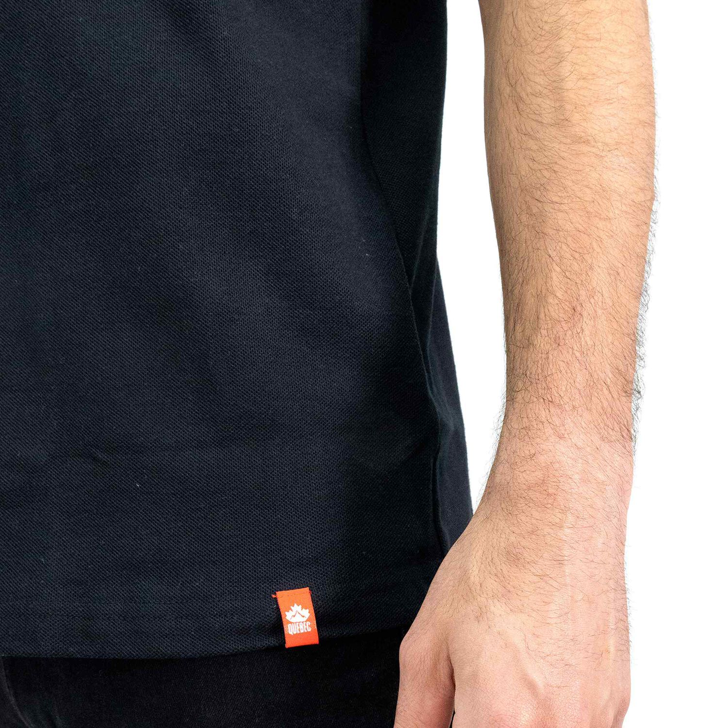 Polera Pique Quebec Manga Corta Negro Hombre image number 7.0