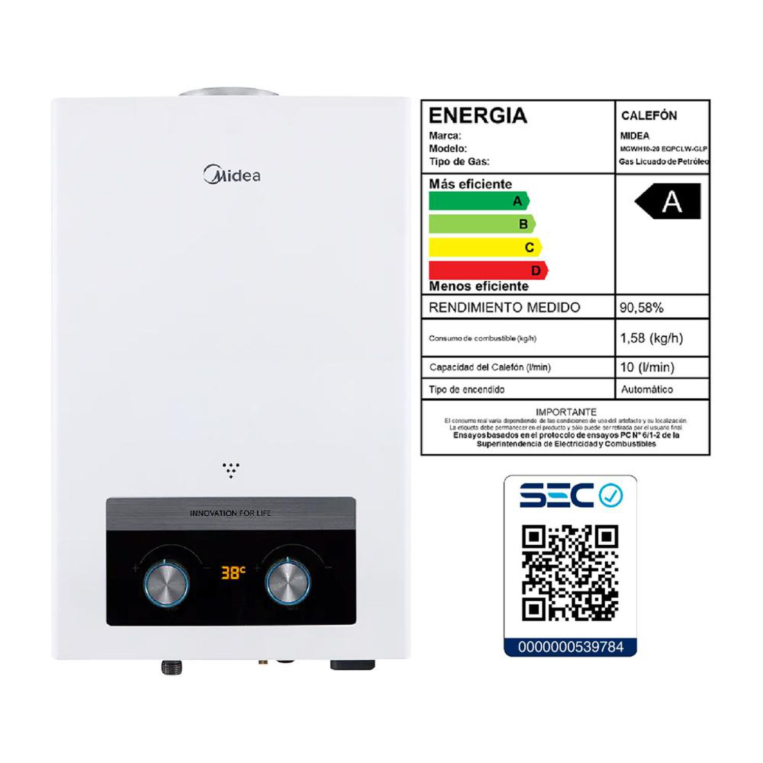Calefont Midea MGWH10-20EQPCLW-GL / Tiro Forzado / Gas Licuado  / 10 Litros image number 8.0