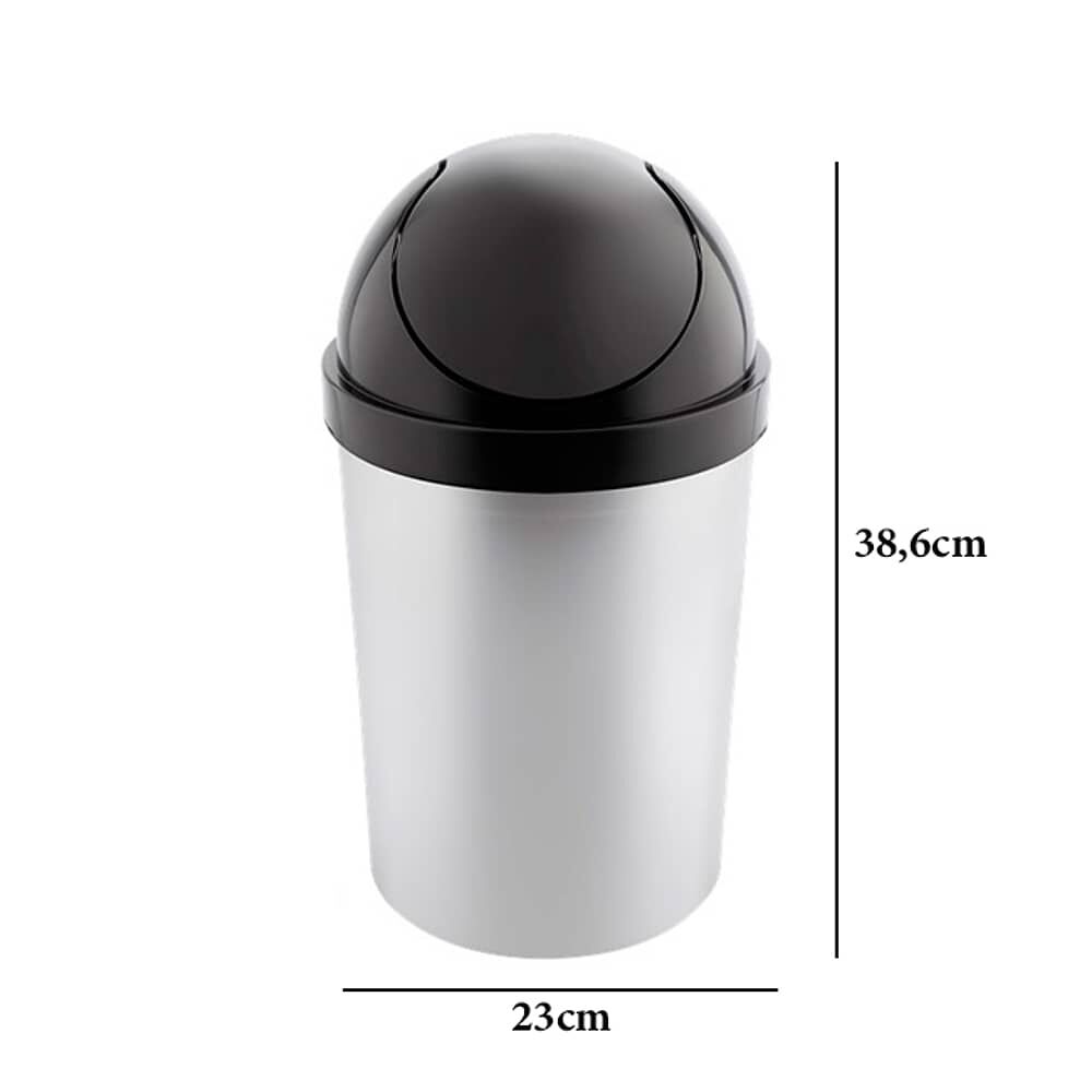 Basurero Metalizado Magaly Con Tapa Vaiven 9 Lts image number 1.0