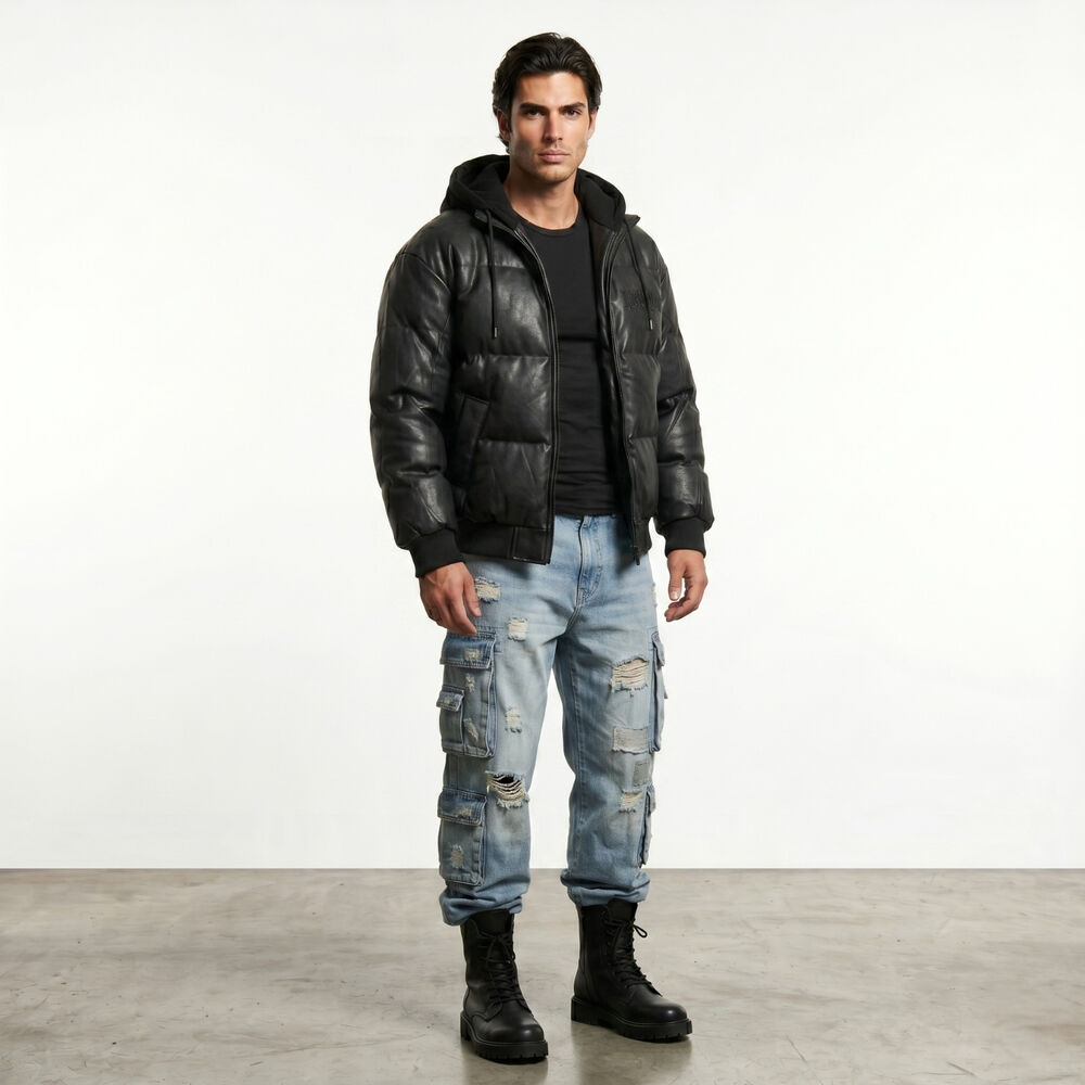 Chaqueta Parca Ecocuero Impermeable Hombre New York image number 1.0