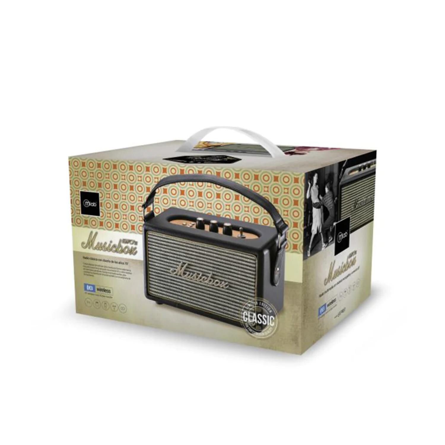 Radio Parlante Bluetooth Aux Usb Fm Am Sw Vintage Musicbox image number 2.0