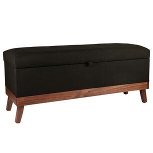 Banqueta Con Ba&uacute;l Incy Negro Delta 120x40x50 Cm M&aacute;xima Design
